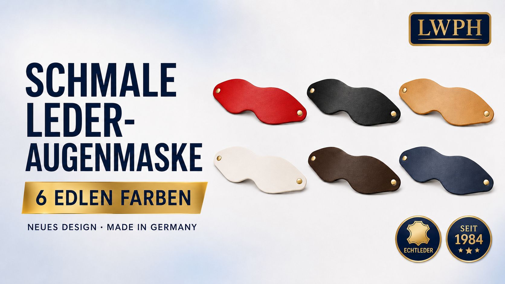 Video: schmale Augenmaske aus Echtleder in sechs Farben von LWPH